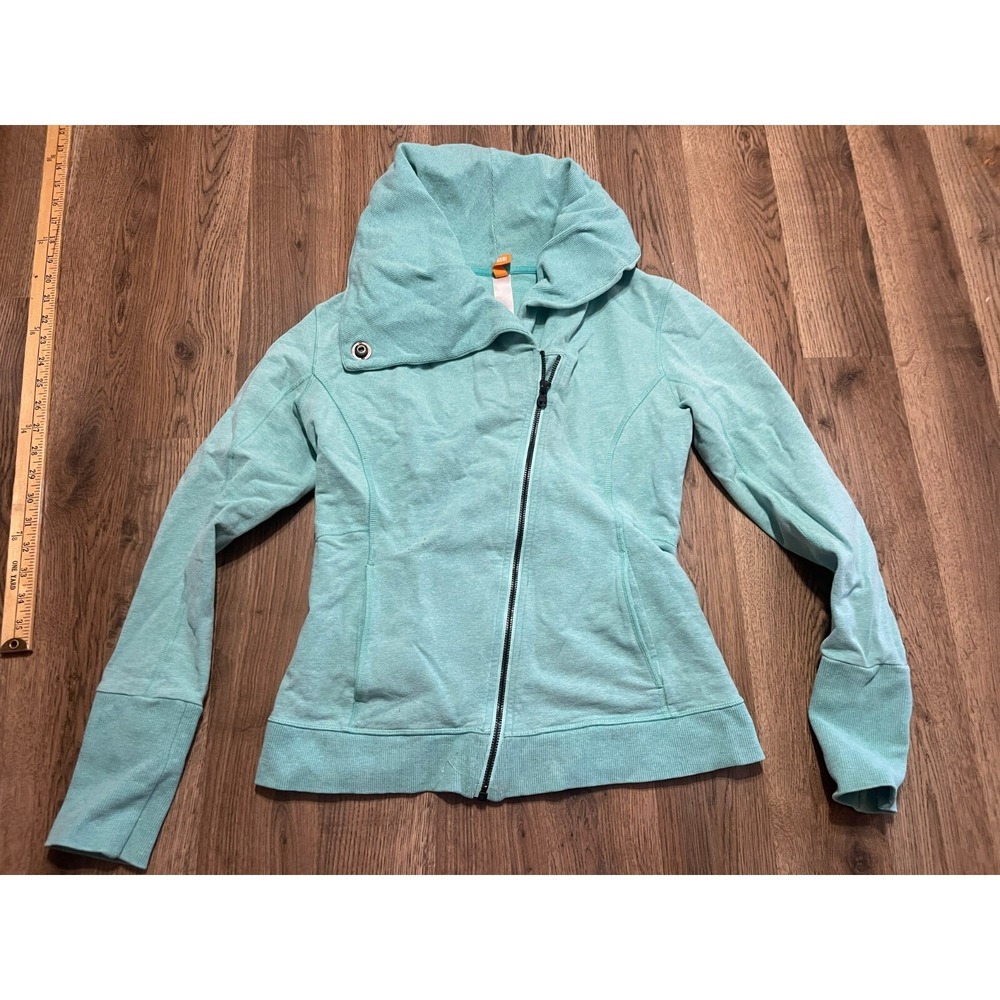 Lucy Sweater, Women's Size Small, Blue, Full Zip, Mock Neck, Long Sleeve